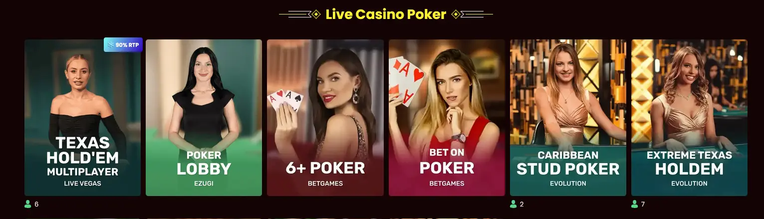 Dragonslots live poker table featuring Casino Hold'em