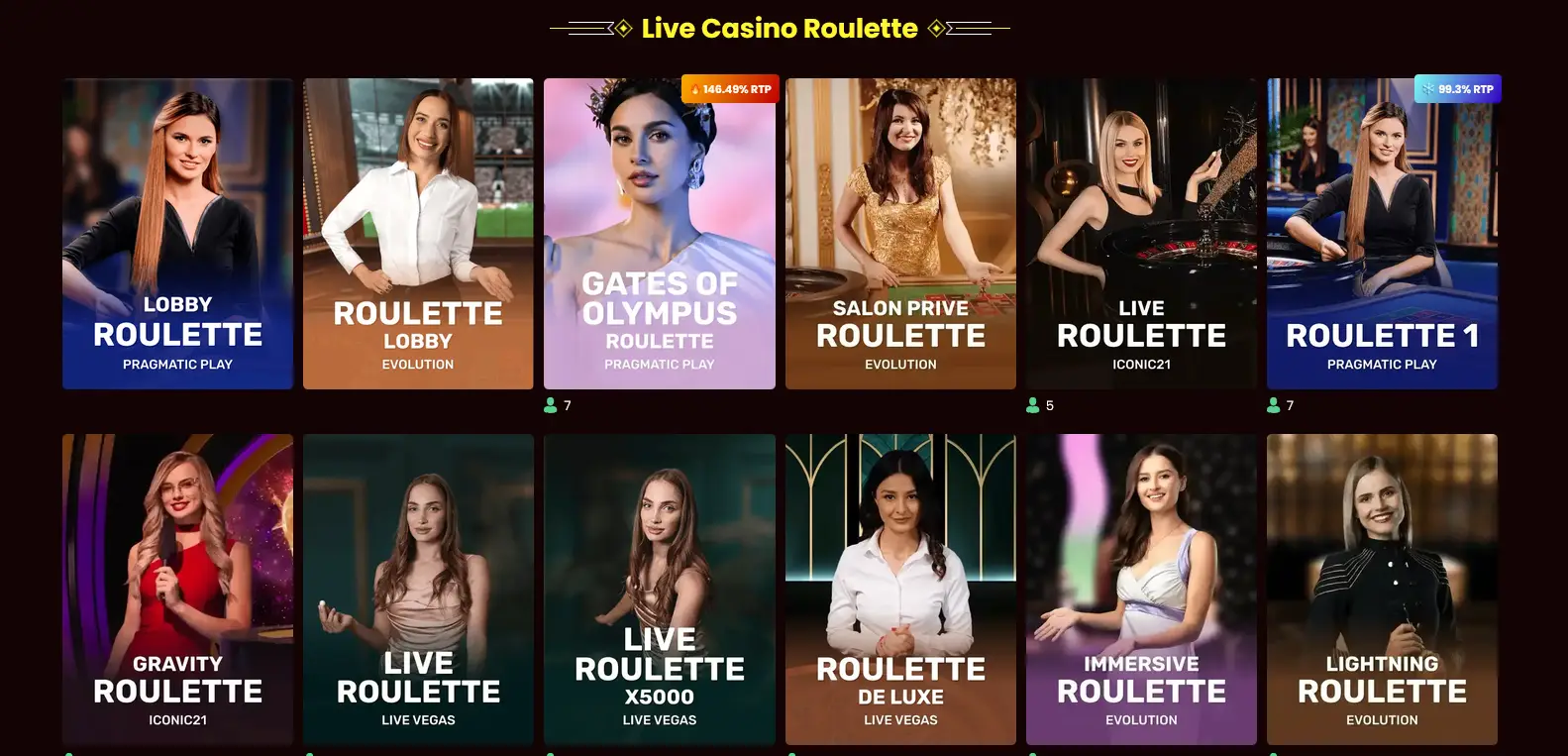 Dragonslots live roulette table with Lightning Roulette multipliers